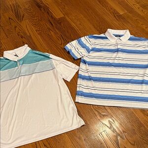 Ben Hogan polo golf shirts men size 2XL blue & teal white